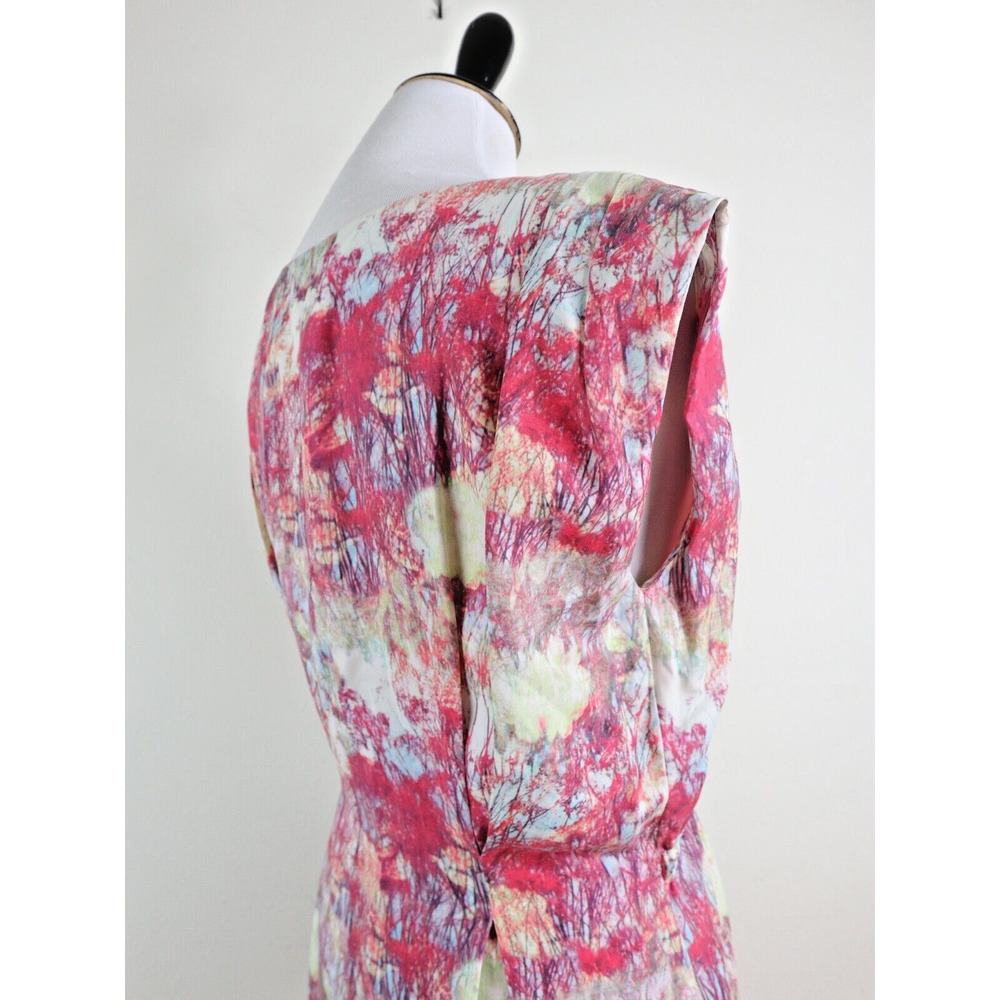 Reiss US 6 Brio Abstract Print Dress Tie Waist Shift Pink Cream - Picture 6 of 11